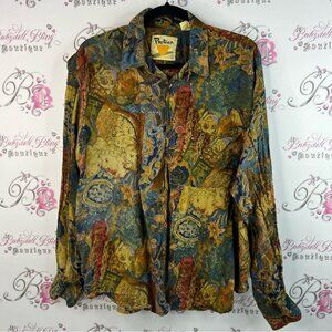 Protest button up vintage abstract Roper Multicolor Abstract Button-Up Shirt